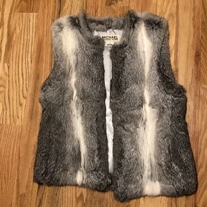 Michael by Michael Kors rabbit and sateen vest